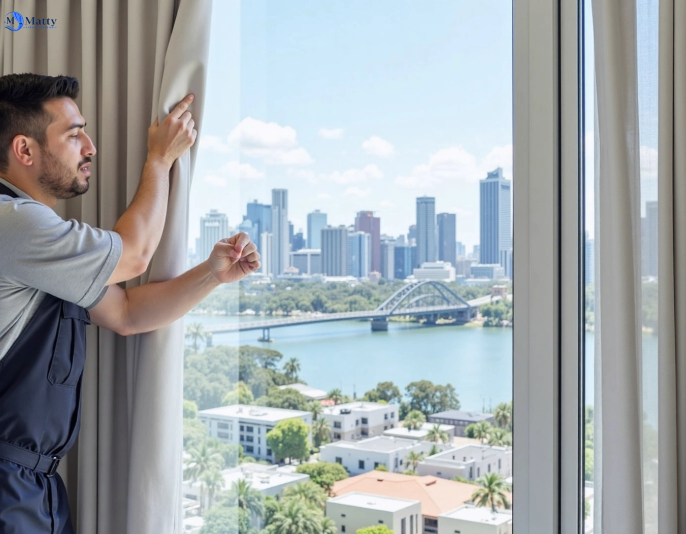Professional curtain steam cleaning service sylvania-waters-nsw QLD by Matty Curtain Cleaning